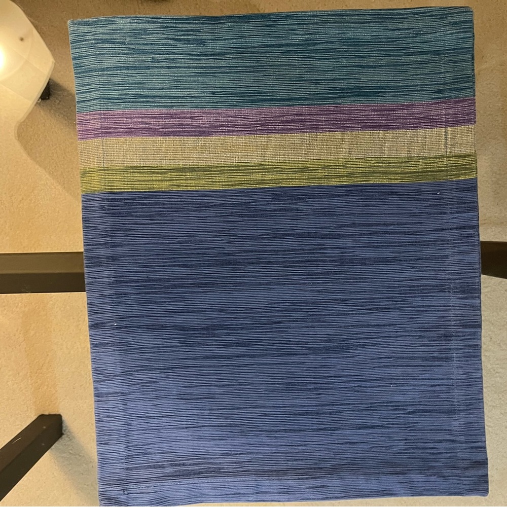 Crate and Barrel Striped Blue, Green, Purple, and Teal Placemats and Napkins